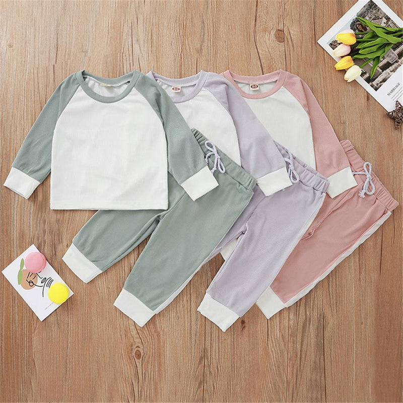 Baby Girls Long Sleeve Crew Neck T-shirts & Pants Baby Clothes Vendors - PrettyKid