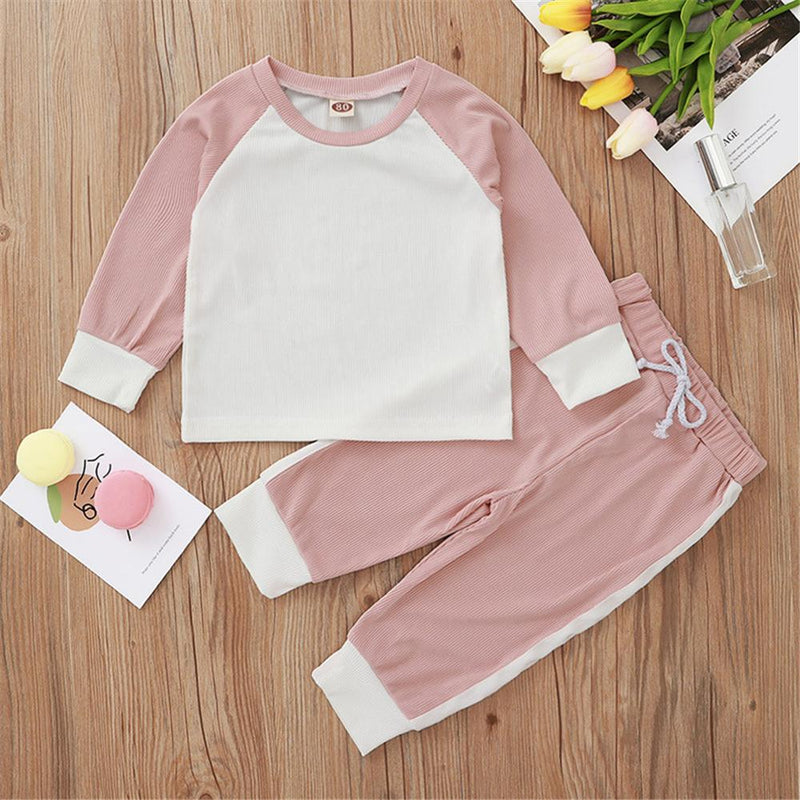 Baby Girls Long Sleeve Crew Neck T-shirts & Pants Baby Clothes Vendors - PrettyKid