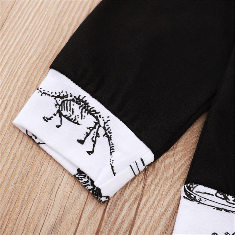 Boys Long Sleeve Dinosaur Letter Printed T-shirt & Pants Kids Wear Wholesale - PrettyKid