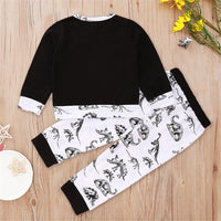 Boys Long Sleeve Dinosaur Letter Printed T-shirt & Pants Kids Wear Wholesale - PrettyKid