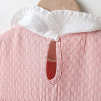 Girls Long Sleeve Doll Collar Pleated Dress Girls Wholesale Dresses - PrettyKid