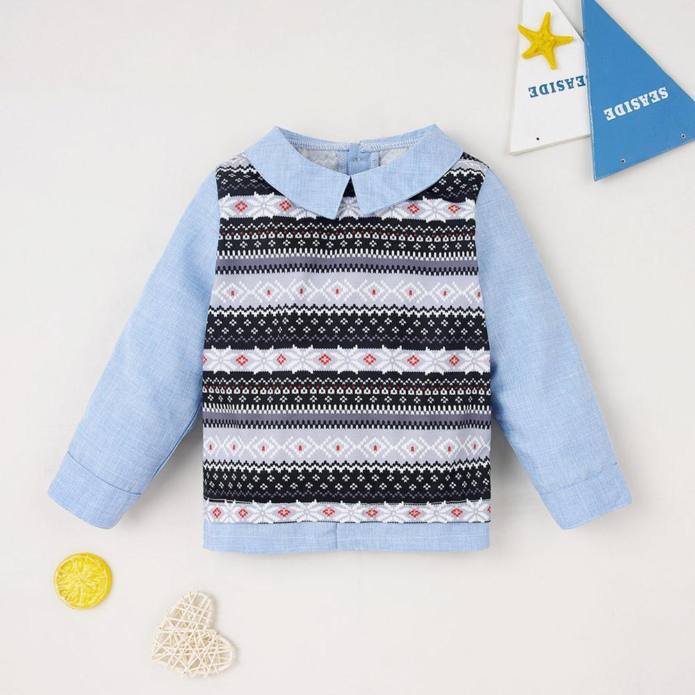 Toddler Girls Long Sleeve Doll Collar Tops Girls Clothing Wholesale - PrettyKid