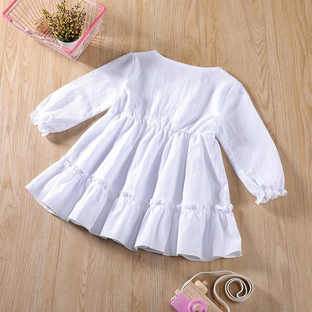 Baby Girls Long Sleeve Embroidered Dress Baby Wholesale Clothing - PrettyKid