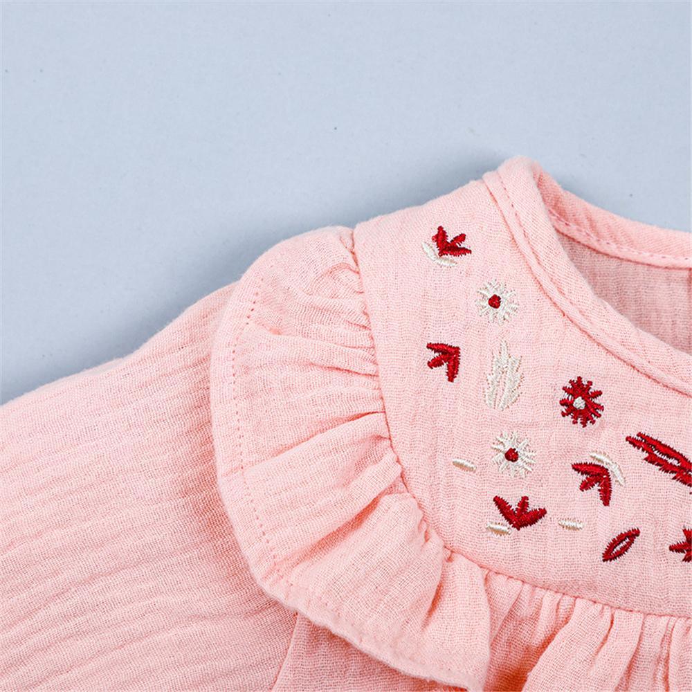 Baby Girls Long Sleeve Embroidery Casual Dress Buy Baby Clothes Wholesale - PrettyKid