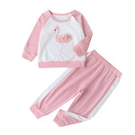 Baby Girls Long Sleeve Flamingo Top & Trousers Buy Baby Clothes Wholesale - PrettyKid