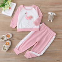 Baby Girls Long Sleeve Flamingo Top & Trousers Buy Baby Clothes Wholesale - PrettyKid