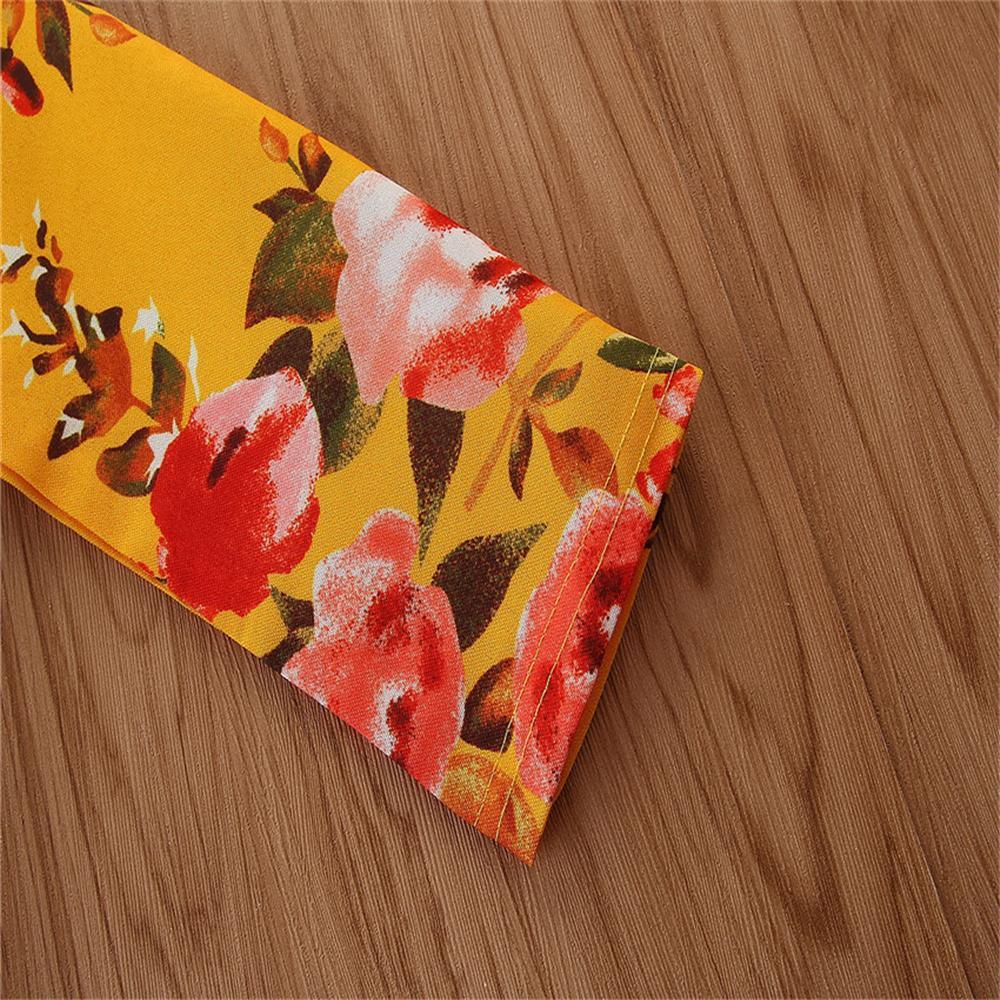 Girls Long Sleeve Floral Printed Top & Ripped Jeans Toddler Girls Wholesale - PrettyKid