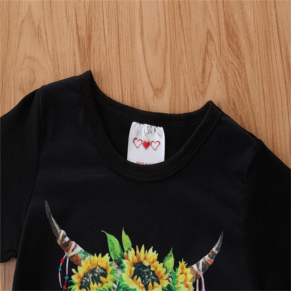 Toddler Girls Long Sleeve Floral Top & Flared Trousers Wholesale Girls Clothes - PrettyKid