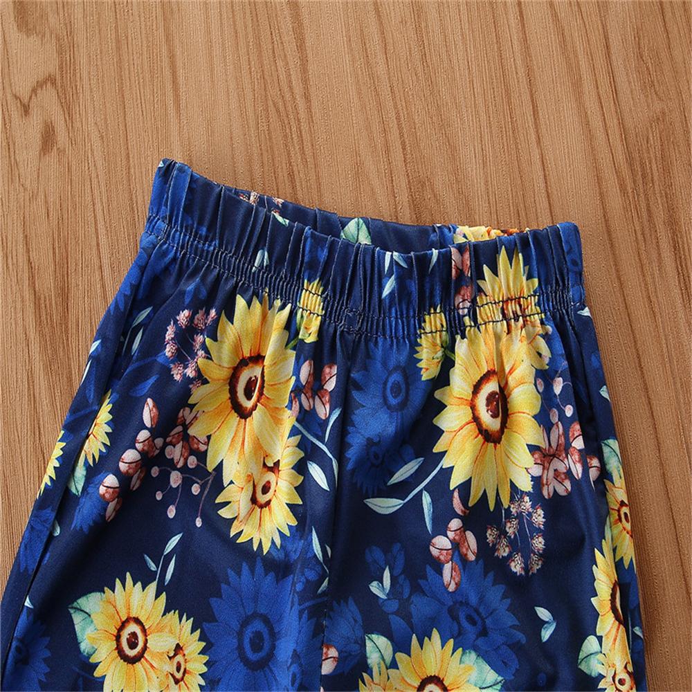 Toddler Girls Long Sleeve Floral Top & Flared Trousers Wholesale Girls Clothes - PrettyKid