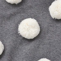 Girls Long Sleeve Furry Ball Crew Neck T-shirt Wholesale Boutique Girl Clothing - PrettyKid