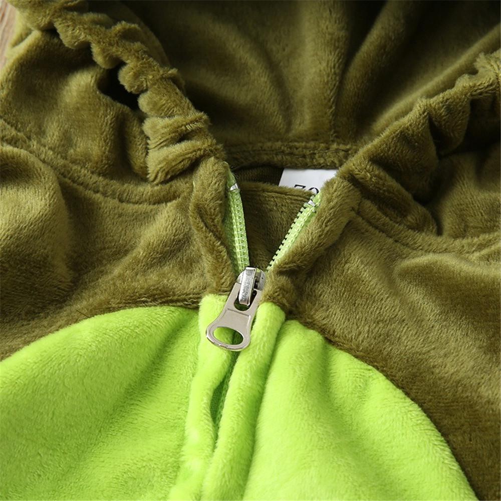 Baby Long Sleeve Green Hooded Warm Jumpsuit - PrettyKid