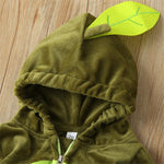 Baby Long Sleeve Green Hooded Warm Jumpsuit - PrettyKid