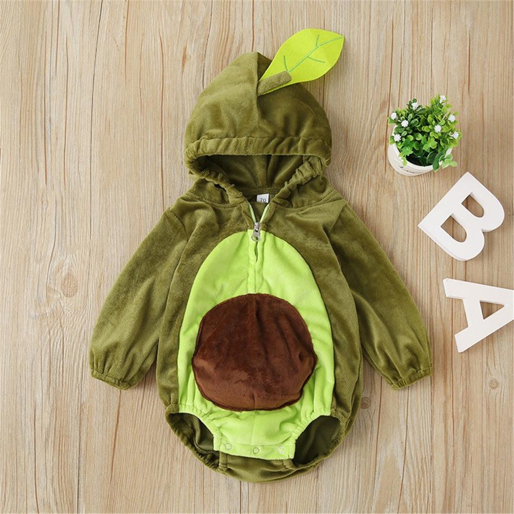 Baby Long Sleeve Green Hooded Warm Jumpsuit - PrettyKid
