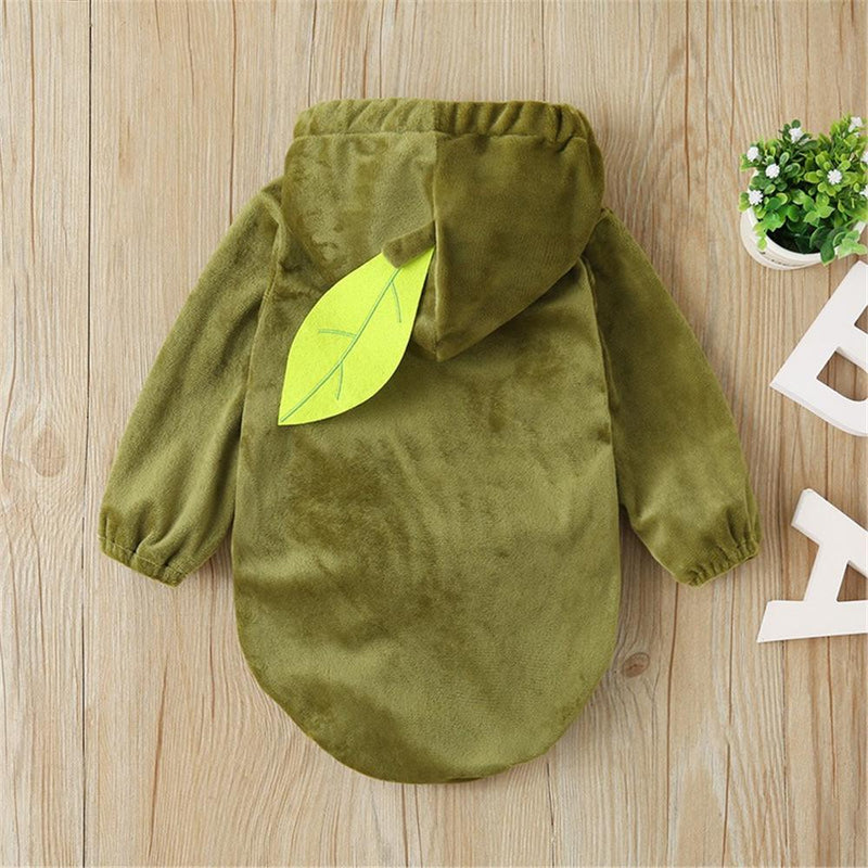 Baby Long Sleeve Green Hooded Warm Jumpsuit - PrettyKid