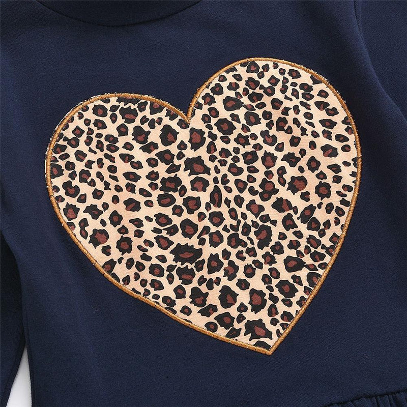 Girls Long Sleeve Heart Leopard Top & Pants Girl Boutique Clothing Wholesale - PrettyKid