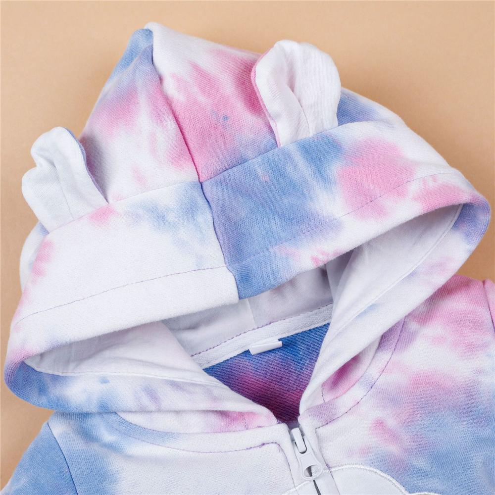 Baby Unisex Long Sleeve Hooded Tie Dye Cute Romper Baby Wholesale - PrettyKid