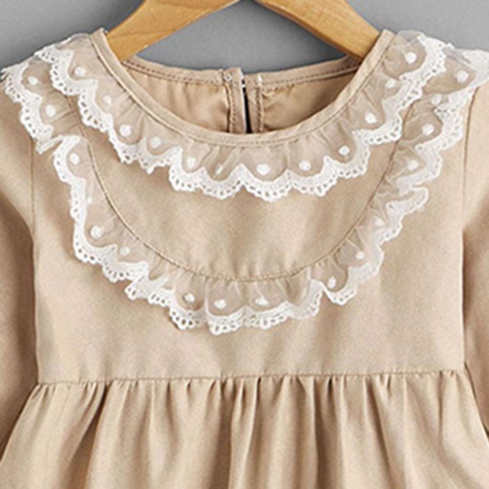 Baby Girls Long Sleeve Lace Collar Casual Dress Cheap Baby Clothes Online Wholesale - PrettyKid