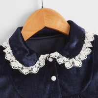 Baby Girls Long Sleeve Lace Collar Dress Wholesale Baby Clothing Distributors - PrettyKid