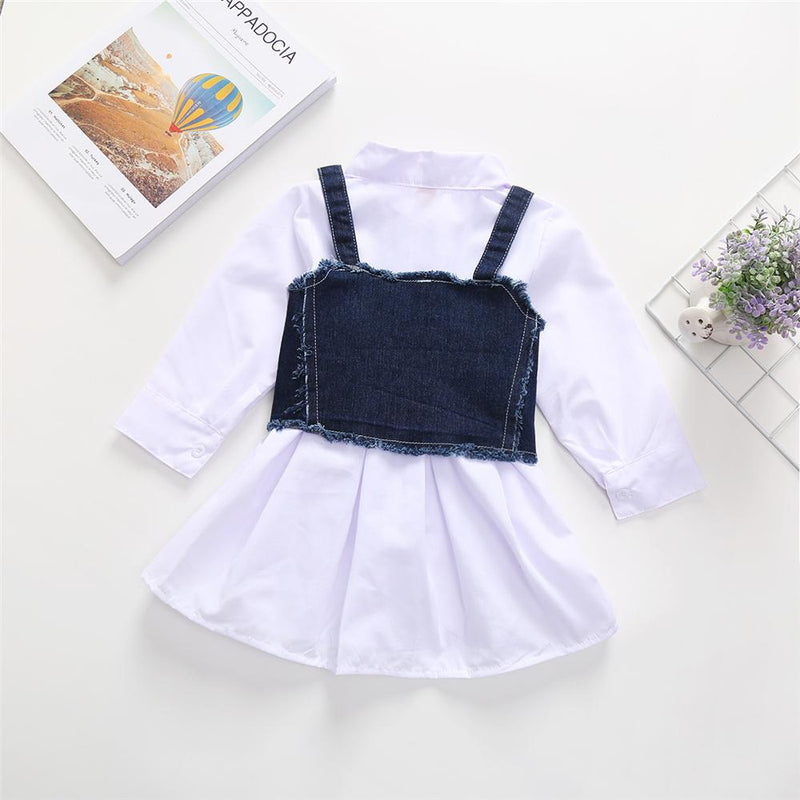 Toddler Girls Long Sleeve Lapel Blouse & Vest Girls Clothing Wholesale - PrettyKid