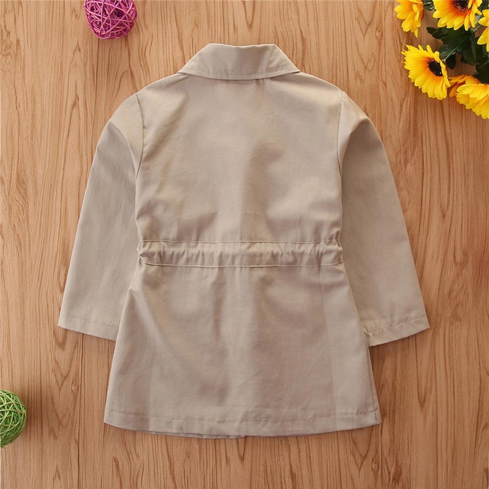 Gilrs Long Sleeve Lapel Zipper Coats Wholesale Kids Clothing Suppliers - PrettyKid