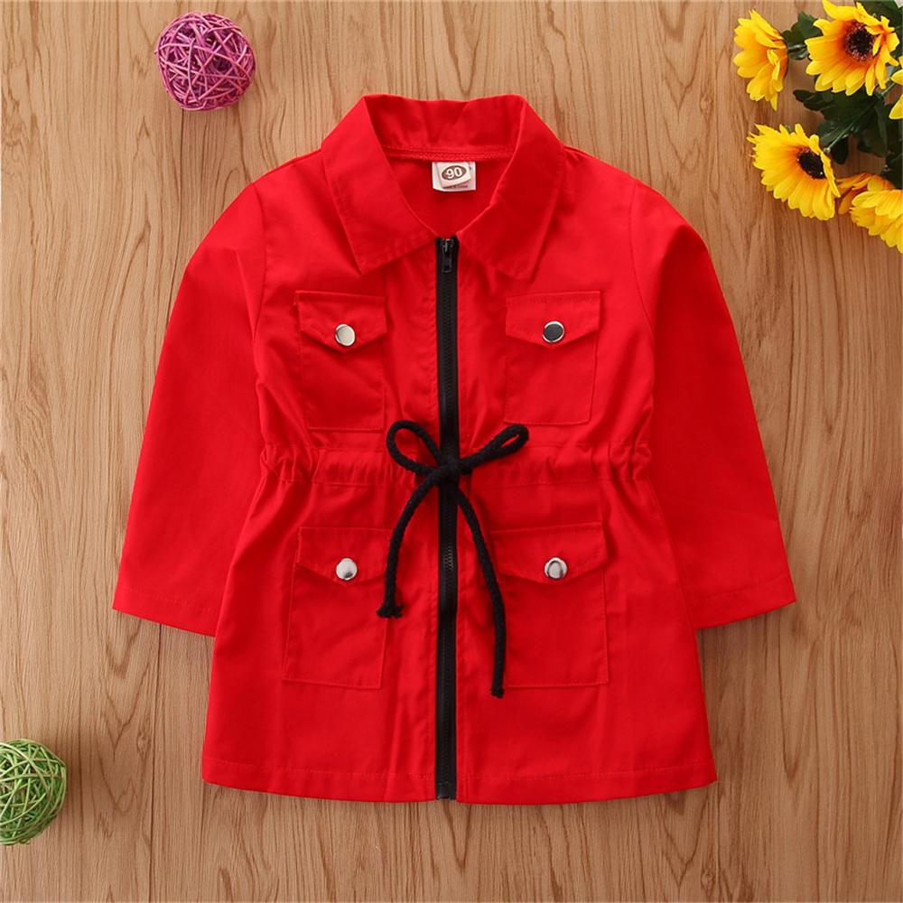 Gilrs Long Sleeve Lapel Zipper Coats Wholesale Kids Clothing Suppliers - PrettyKid