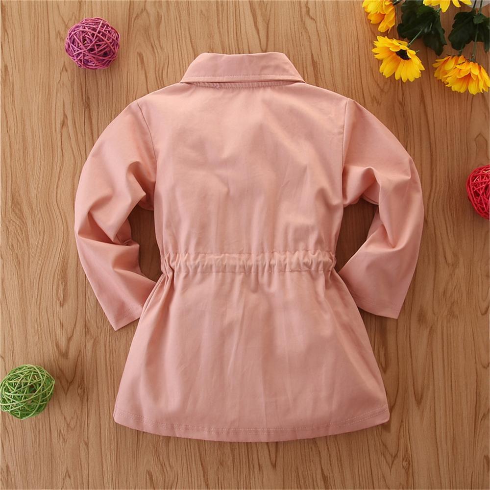 Gilrs Long Sleeve Lapel Zipper Coats Wholesale Kids Clothing Suppliers - PrettyKid