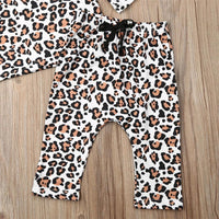 Baby Girl Long Sleeve Leopard Printed Top & Pants Baby Wholesale Clothing - PrettyKid