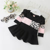 Baby Girls Long Sleeve Leopard Splicing Princess Dress Baby Wholesale - PrettyKid