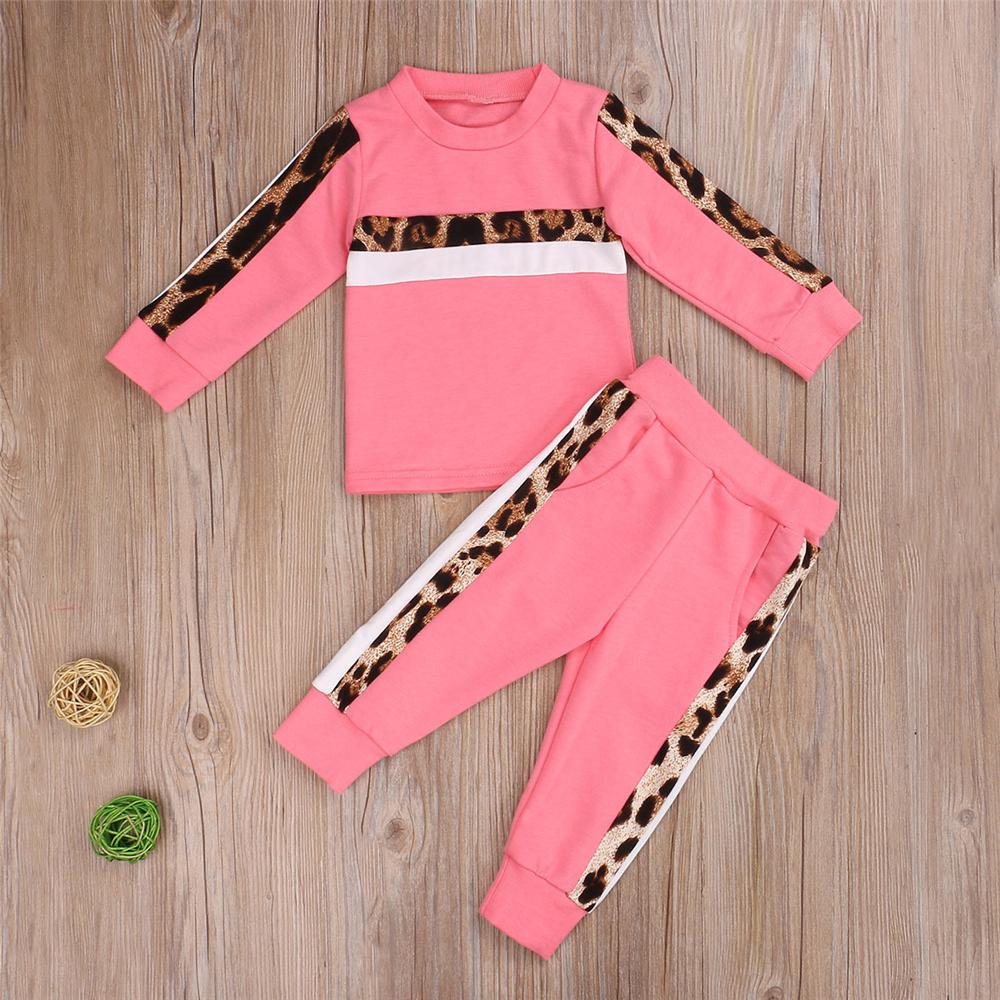 Toddler Girls Long Sleeve Leopard Top & Pants Girls Wholesale Clothing - PrettyKid