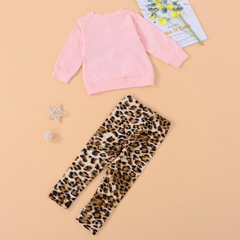 Girls Long Sleeve Leopard Top & Trousers Kids Wholesale Clothing - PrettyKid