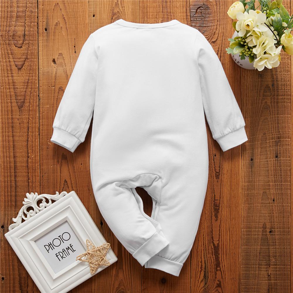 Baby Long Sleeve Letter Printed Casual Romper - PrettyKid