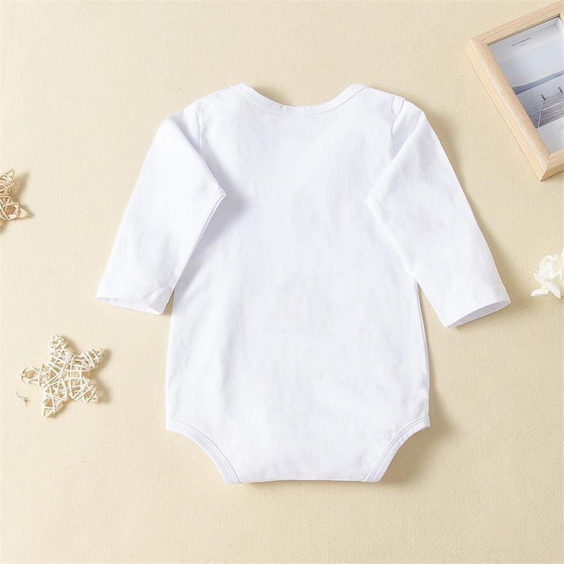 Baby Long Sleeve Letter Printed Casual Romper - PrettyKid