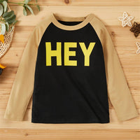 Boys Long Sleeve Letter Printed Casual Tops - PrettyKid