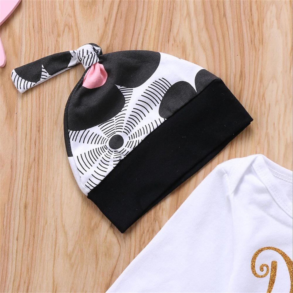 Daddys Litte Princess Baby Girls Long Sleeve Letter Printed Romper & Floral Pants & Hat & Headband cheap baby clothes - PrettyKid