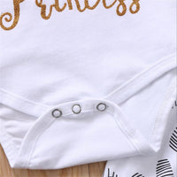 Daddys Litte Princess Baby Girls Long Sleeve Letter Printed Romper & Floral Pants & Hat & Headband cheap baby clothes - PrettyKid