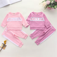 Baby Girls Long Sleeve Letter Printed Tracksuit Wholesale Baby Clothes Suppliers - PrettyKid