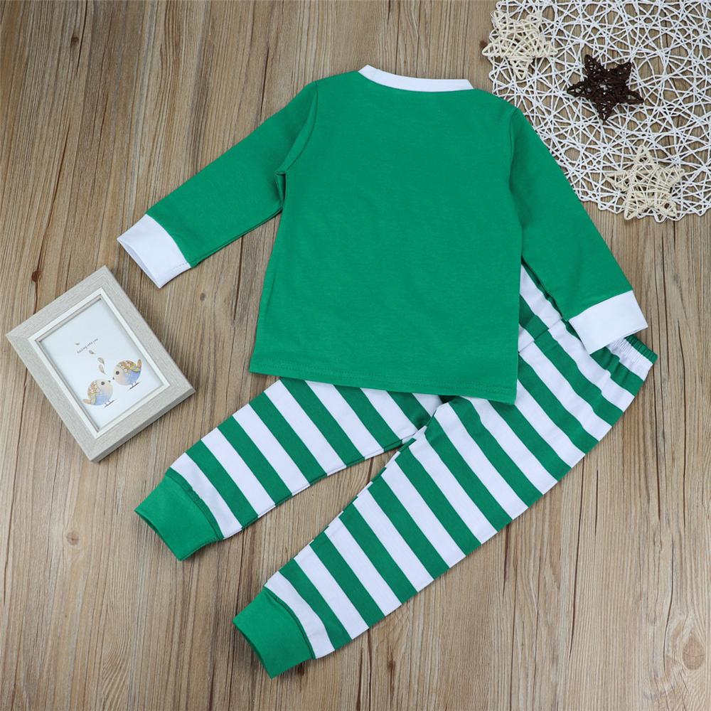 Baby Unisex Long Sleeve Letter T-shirt & Striped Pants Baby Clothes Vendors - PrettyKid