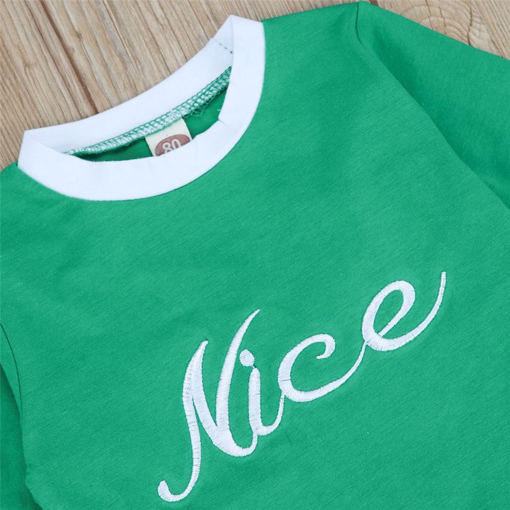 Baby Unisex Long Sleeve Letter T-shirt & Striped Pants Baby Clothes Vendors - PrettyKid
