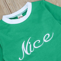 Baby Unisex Long Sleeve Letter T-shirt & Striped Pants Baby Clothes Vendors - PrettyKid