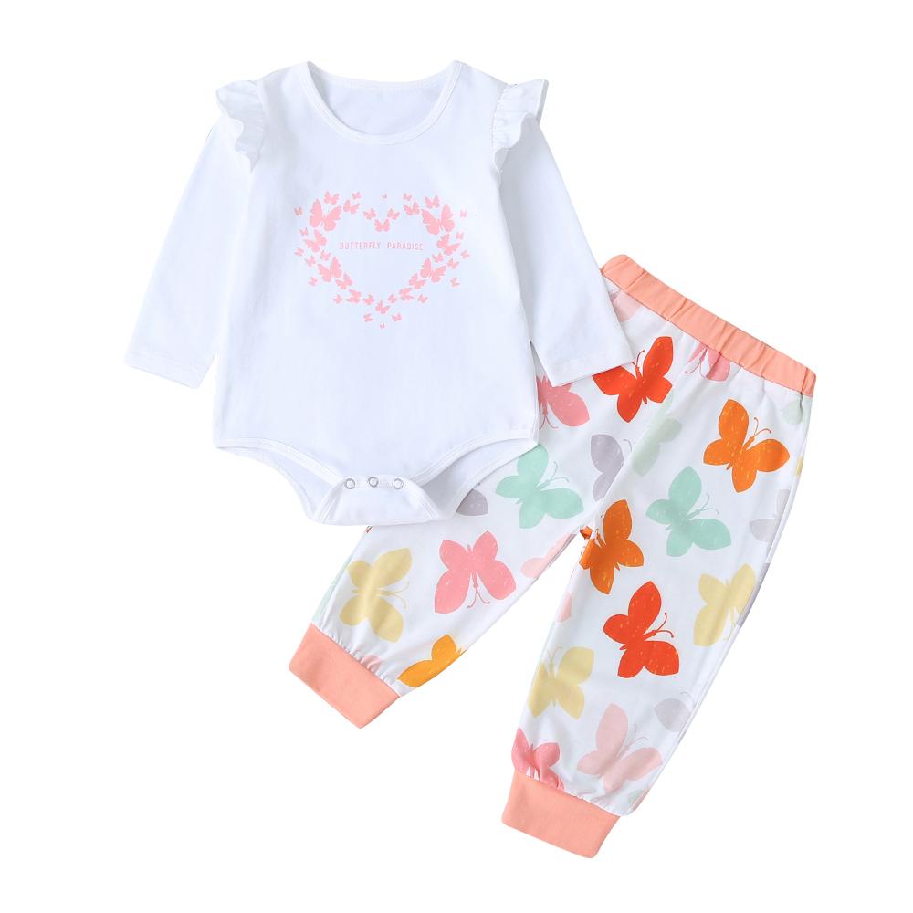 Baby Girls Long Sleeve Letter Tops & Animal Printed Pants - PrettyKid