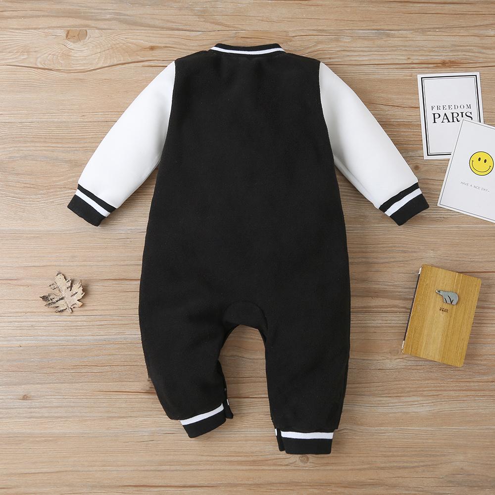 Baby Long Sleeve Number Button Romper Baby Wholesale Clothing - PrettyKid