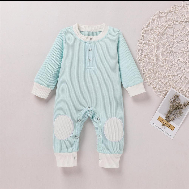 Baby Unisex Long Sleeve Patch Romper Cheap Baby Clothes Wholesalers - PrettyKid