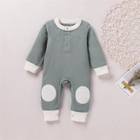 Baby Unisex Long Sleeve Patch Romper Cheap Baby Clothes Wholesalers - PrettyKid