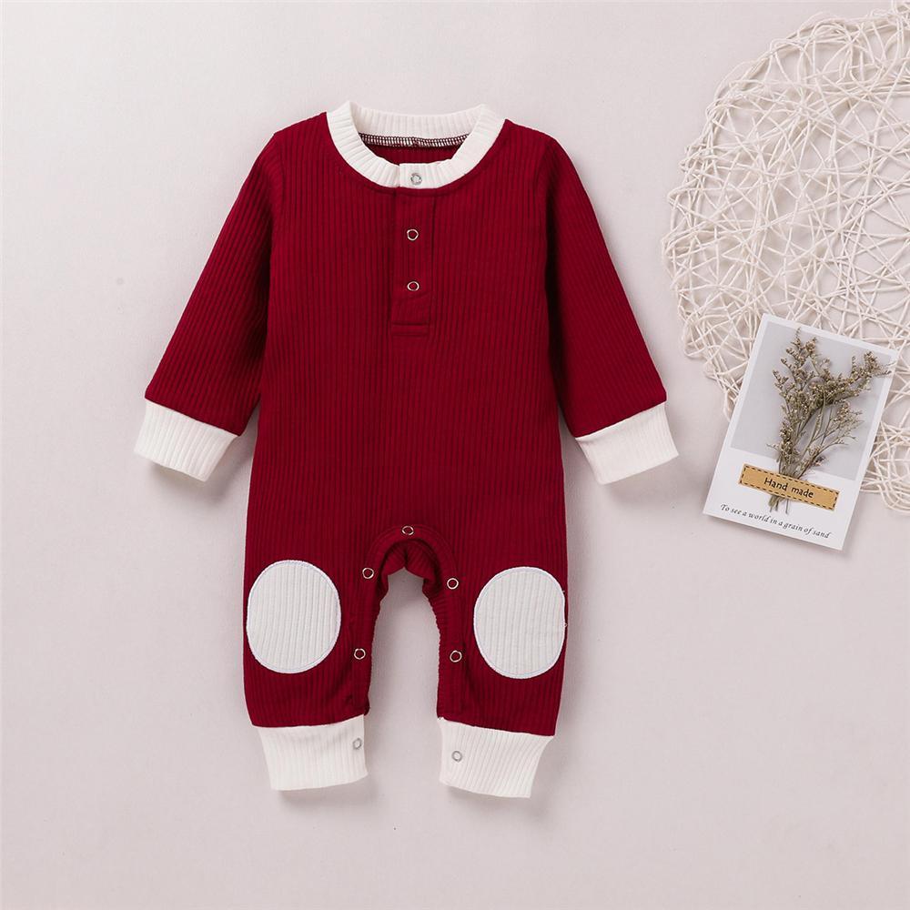 Baby Unisex Long Sleeve Patch Romper Cheap Baby Clothes Wholesalers - PrettyKid