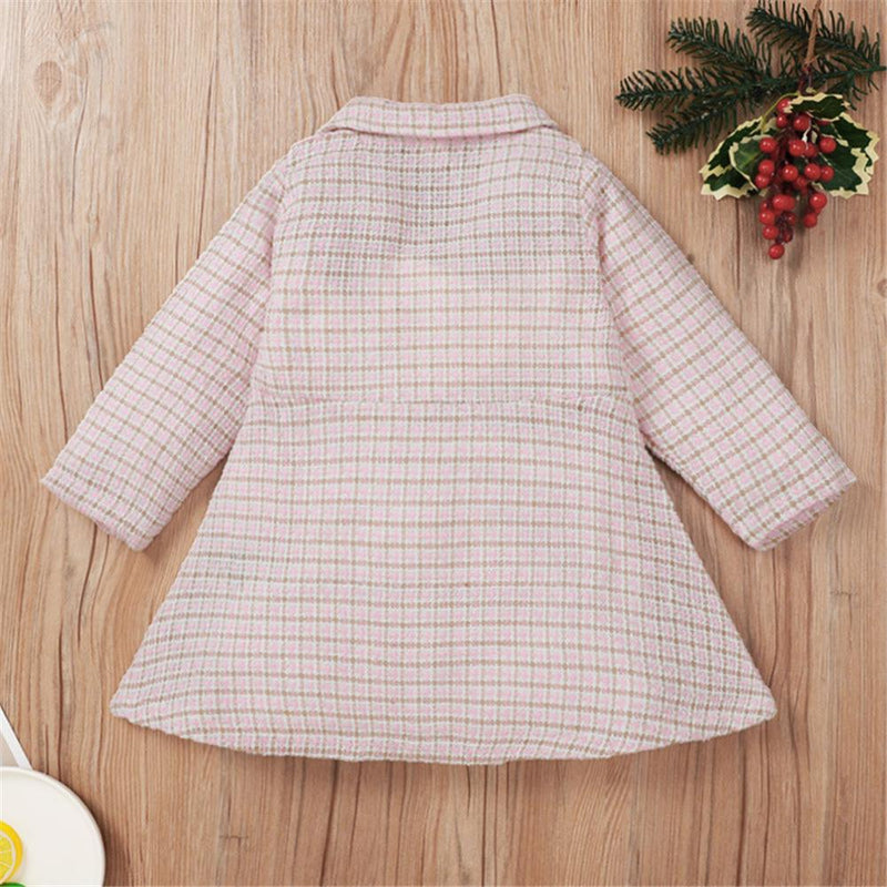 Girls Long Sleeve Plaid Button Cardigan Dress Girls Clothing Wholesalers - PrettyKid