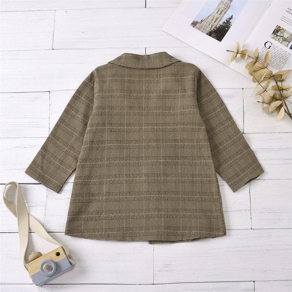 Unisex Long Sleeve Plaid Button Coat Cheap Childrens Clothes Wholesale - PrettyKid