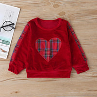 Baby Girls Long Sleeve Plaid Heart Top & Pants Baby Clothes Vendors - PrettyKid