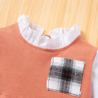 Baby Girls Long Sleeve Plaid Splicing Dress Spanish Baby Clothes Wholesale - PrettyKid