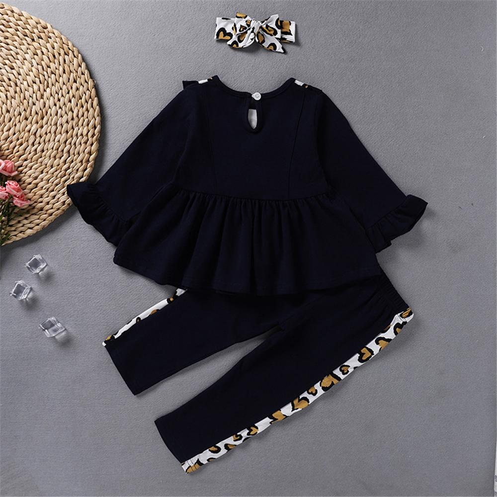 Toddler Girls Long Sleeve Print Top & Pants & Headband Wholesale Girls - PrettyKid