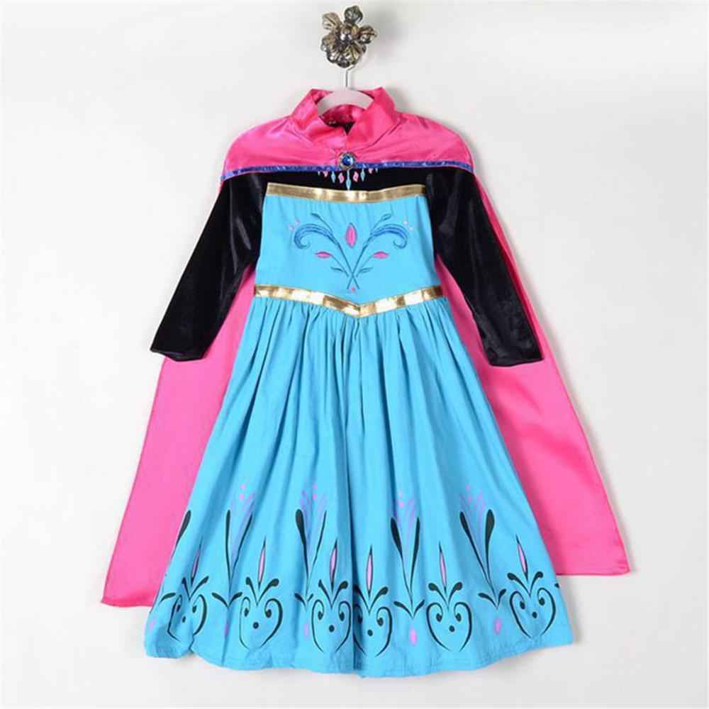 Girls Long Sleeve Printed Princess Dress & Cloak - PrettyKid